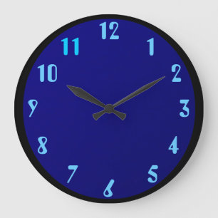 Reloj Redondo Grande Azul del negro en azul