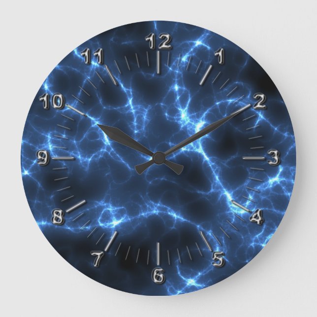 Reloj Redondo Grande Azul eléctrico (Anverso)