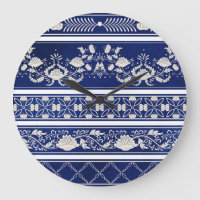 Azul floral chino: fronteras acuáticas vintage