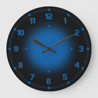 Reloj Redondo Grande Azul neón