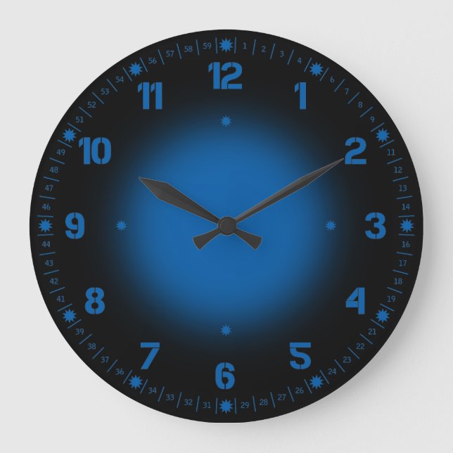 Reloj Redondo Grande Azul neón (Anverso)