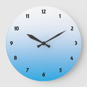 Reloj Redondo Grande Azul pálido de dos tonos