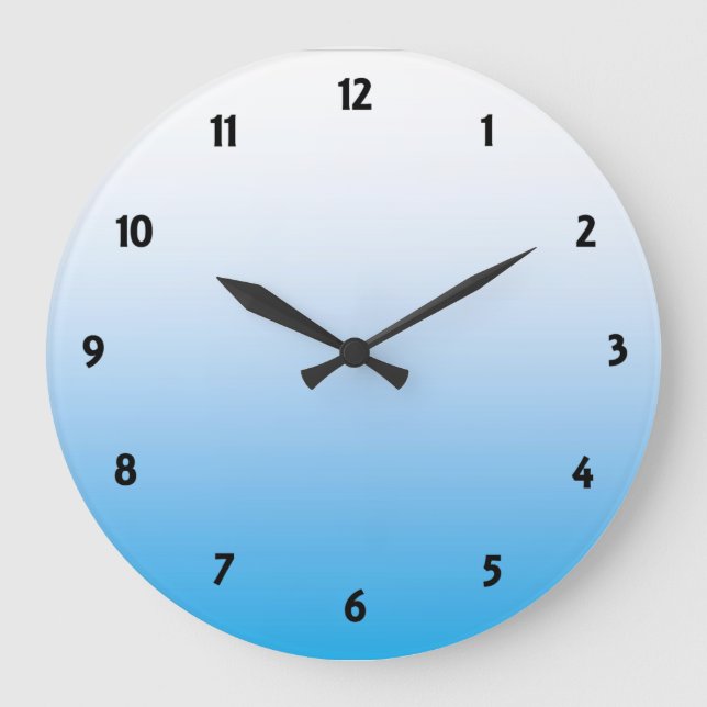 Reloj Redondo Grande Azul pálido de dos tonos (Anverso)