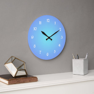 Reloj Redondo Grande Azul Soñador Tonos Aqua Fáciles de Leer