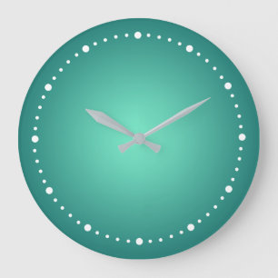 Reloj Redondo Grande Azul Verde Teal Luz a Oscuros Tonos 