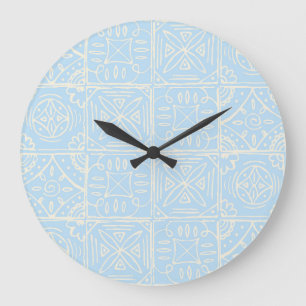 Reloj Redondo Grande Azulejo delicado al estilo de Amalfi patrón contin