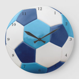 Reloj Redondo Grande Azules del balón de fútbol