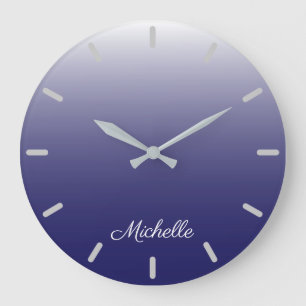 Reloj Redondo Grande Azules marinos personalizados del ombre de la