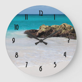 Reloj Redondo Grande Azure Ocean Sandy Beach Photo