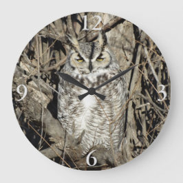 Reloj Redondo Grande B51 Búho Cornudo