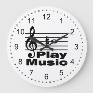Reloj Redondo Grande B Notación Musical Sharp
