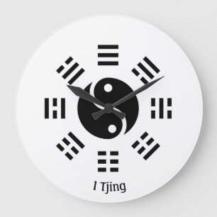Reloj Redondo Grande Ba Gua, ocho trigramas, personalizable Yin yang