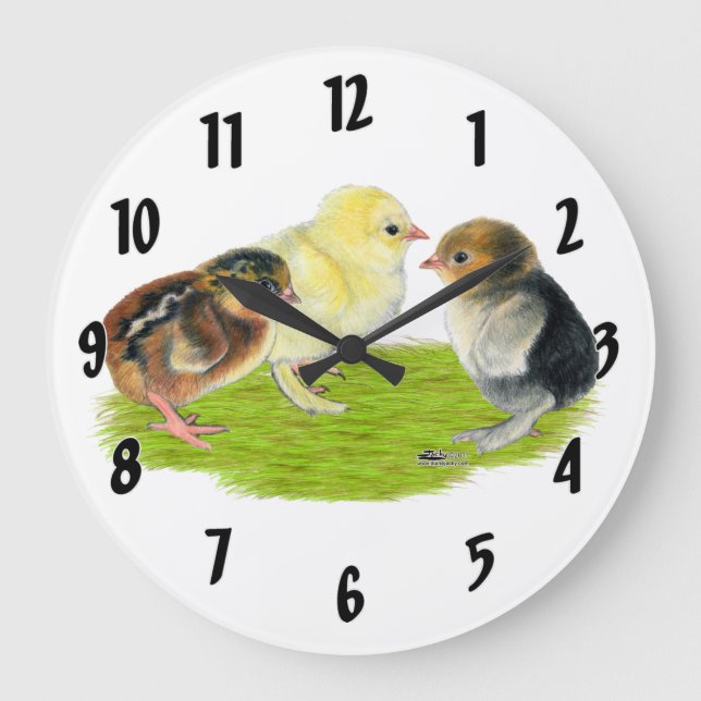 Reloj Redondo Grande Baby Chick Trio (Anverso)