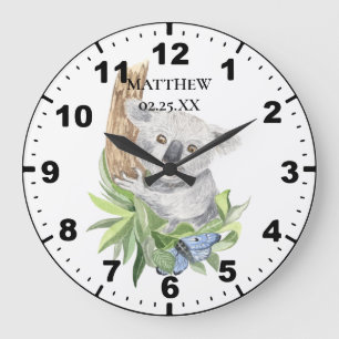Reloj Redondo Grande Baby Koala para la habitación de un niño
