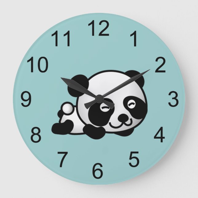 Reloj Redondo Grande Baby Panda Bear Animal Wall (Anverso)