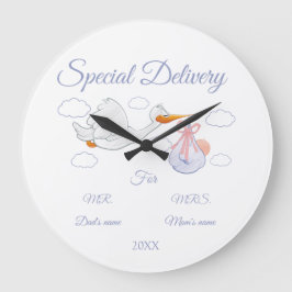 Reloj Redondo Grande Baby Shower, Padres - para - ser un regalo Persona