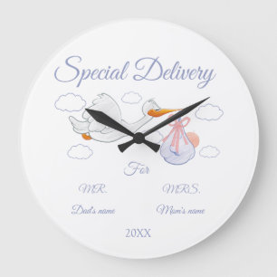 Reloj Redondo Grande Baby Shower, Padres - para - ser un regalo Persona