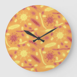 Reloj Redondo Grande Bacteria luminiscente microorganismo naranja
