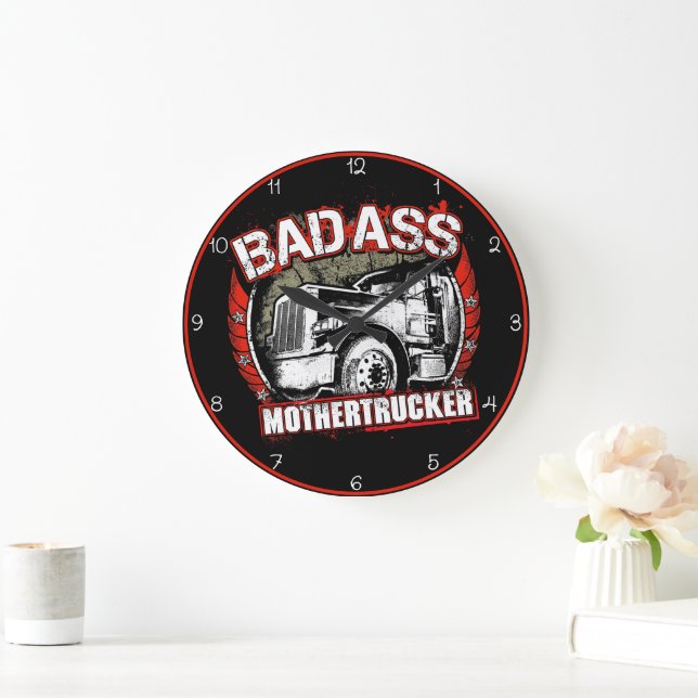 Reloj Redondo Grande Badass Mothertrucker (Hogar)