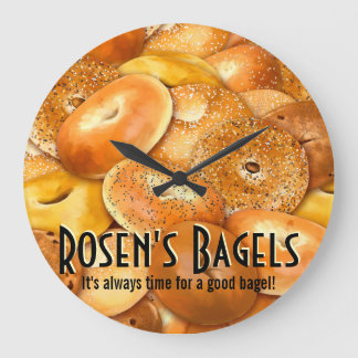 Reloj Redondo Grande Bagels.Deli.Bagel fresco Shop.Baker.Custom