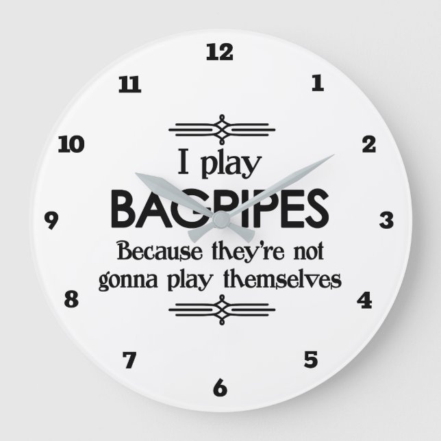 Reloj Redondo Grande Bagpipes - Música Deco divertida (Anverso)