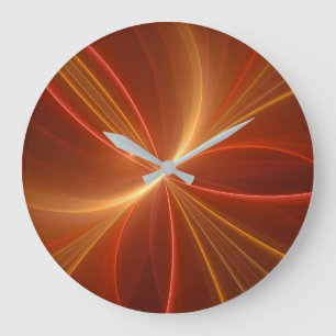 Reloj Redondo Grande Bailar Con El Arte Fractal Moderno Y Claro