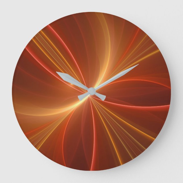 Reloj Redondo Grande Bailar Con El Arte Fractal Moderno Y Claro (Anverso)