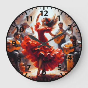 Reloj Redondo Grande Bailarín de Flamenco Banda de Música Española