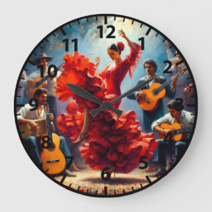Reloj Redondo Grande Bailarín de Flamenco Banda de Música Española