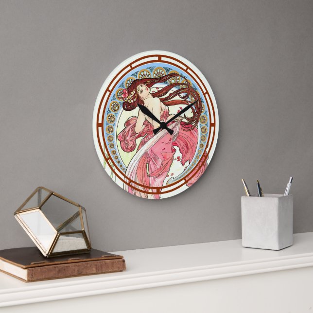 Reloj Redondo Grande Bailarina Art Nouveau de la era victoriana de Alfo