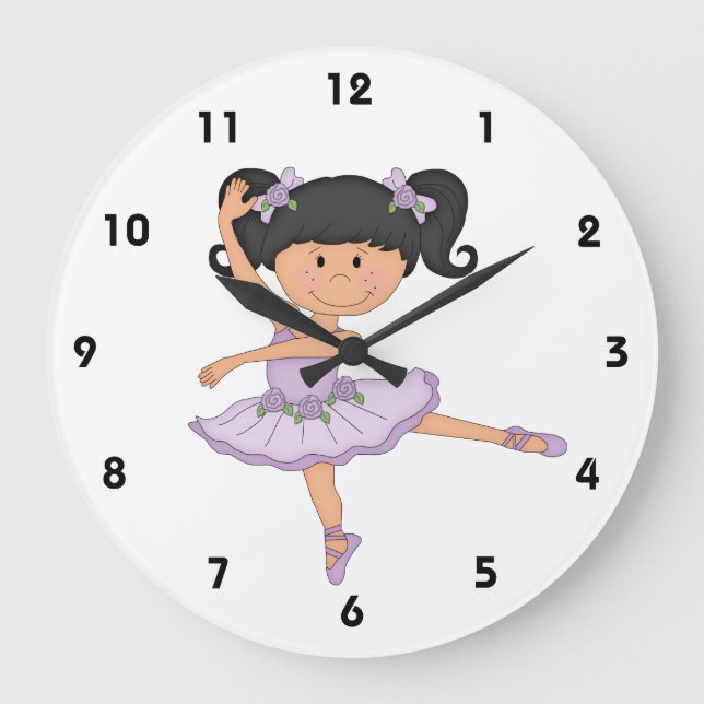 Reloj Redondo Grande Bailarina Bailarín-Dulce en tutú (Anverso)