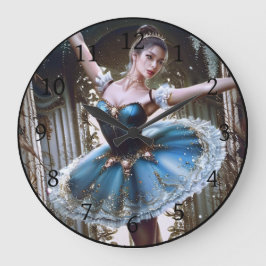 Reloj Redondo Grande Bailarina de ballet en tutu azul