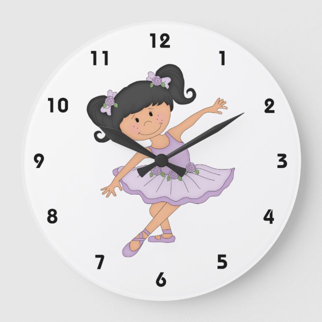 Reloj Redondo Grande Bailarina-Pequeña Ballerina en Tutu (Anverso)
