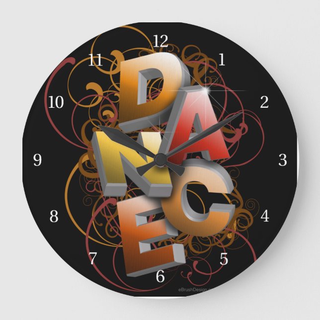 Reloj Redondo Grande Baile 3D (otoño) Reloj grande (Anverso)