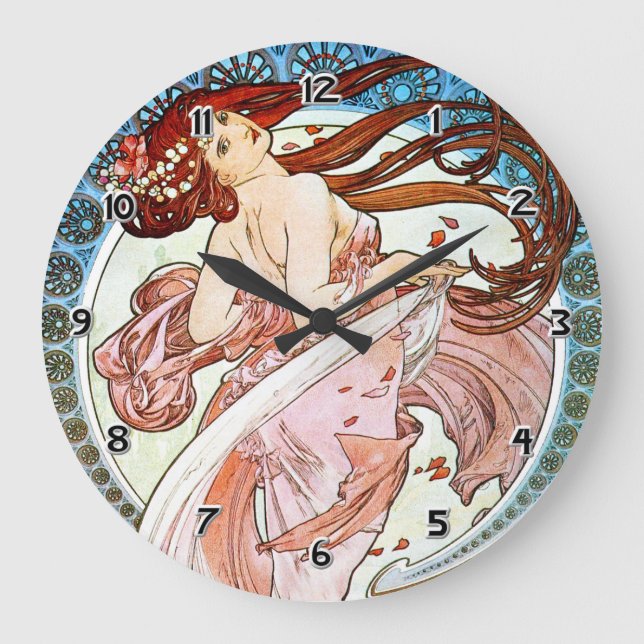Reloj Redondo Grande Baile Alphonse Mucha (Anverso)