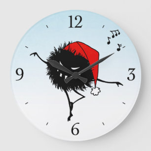 Reloj Redondo Grande Baile del canto insecto malvado del navidad