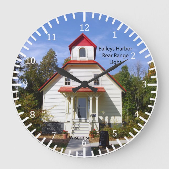 Reloj Redondo Grande Baileys Harbor Rear Range Light clock (Anverso)