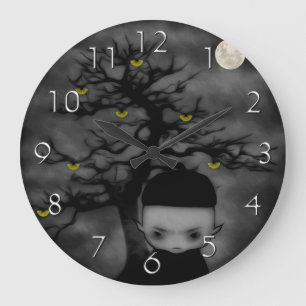 Reloj Redondo Grande Bajo el árbol del ventilador