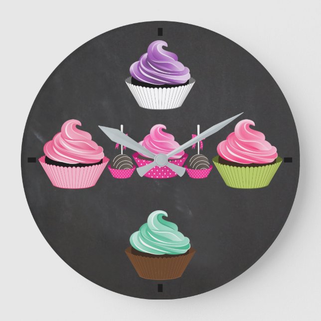 Reloj Redondo Grande Baking Cupcake O'Clock (Anverso)