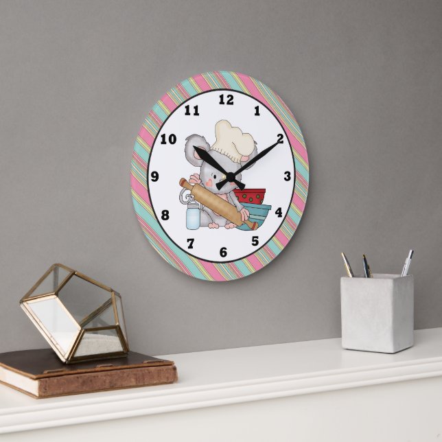 Reloj Redondo Grande Baking Mouse cartoon kitchen wall clock (Oficina)