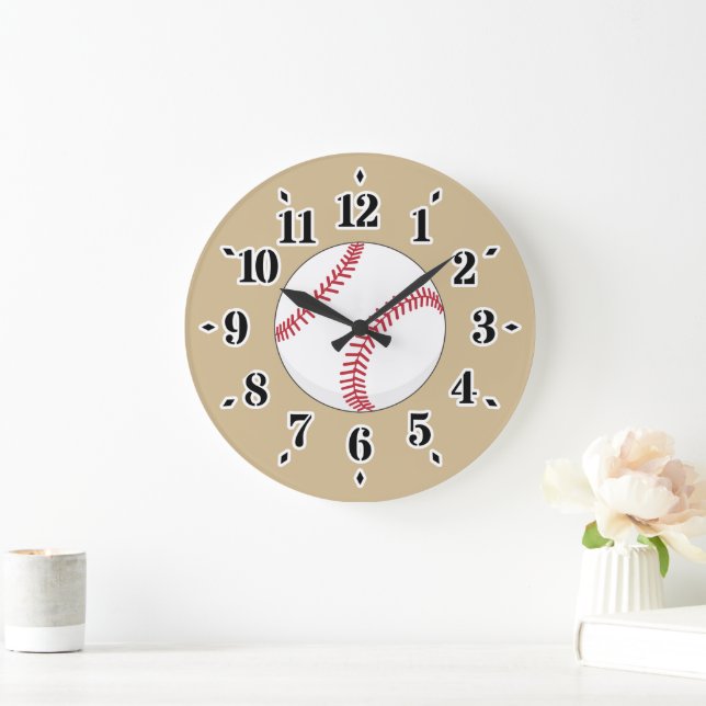 Reloj Redondo Grande Bala de béisbol (Hogar)