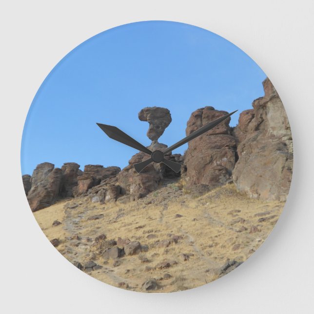 Reloj Redondo Grande Balanced Rock Idaho Photo (Anverso)
