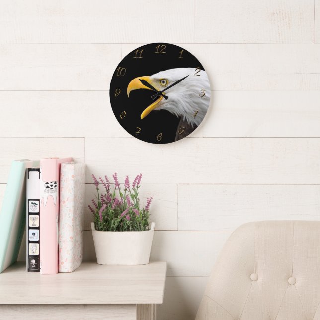 Reloj Redondo Grande Bald Eagle (Sala de lectura)