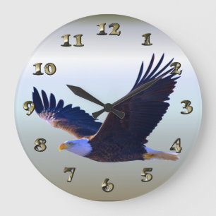 Reloj Redondo Grande Bald Eagle Flying