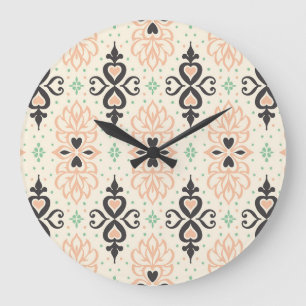 Reloj Redondo Grande Baldosas de Talavera, diseño ornamental mediterrán