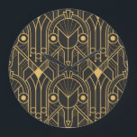 Reloj Redondo Grande Baldosas geométricas modernas Art Deco<br><div class="desc">Patrón vintage de baldosas geométricas modernas. Resumen de arte deco de lujo sin fisuras. Vintage se combina con el lujo geométrico moderno. Sueños de Art Deco realizados. Baldosas geométricas modernas, lujo abstracto. Tacto Art Deco Vintage. deco, fondo, patrón, abstracto, ilustracion, textura, decoración, moda, vintage, dorado, blanco, retro, línea, sin costuras,...</div>