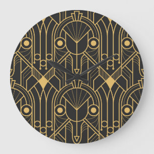Reloj Redondo Grande Baldosas geométricas modernas Art Deco