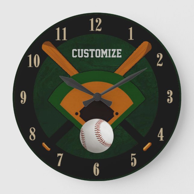 Reloj Redondo Grande Ball de béisbol (Anverso)