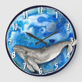 Reloj Redondo Grande Ballena de la Tierra Azul