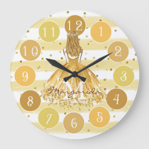 Reloj Redondo Grande Ballerina de color de agua delgada Monograma